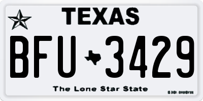 TX license plate BFU3429