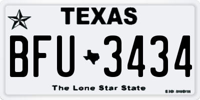 TX license plate BFU3434