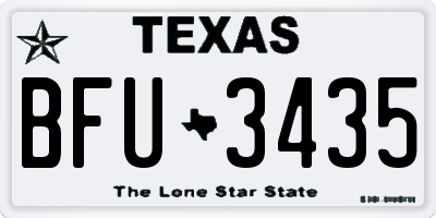 TX license plate BFU3435