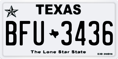 TX license plate BFU3436