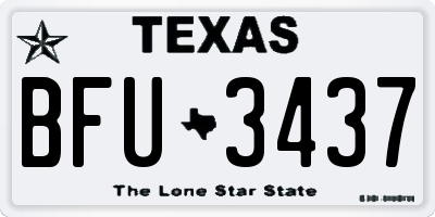 TX license plate BFU3437