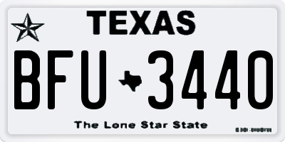 TX license plate BFU3440