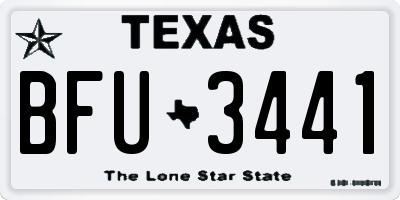 TX license plate BFU3441