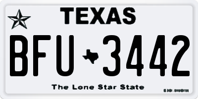 TX license plate BFU3442