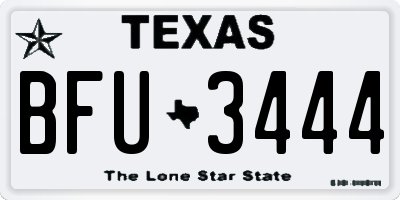 TX license plate BFU3444