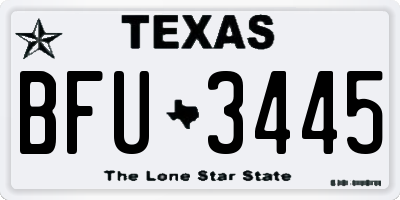 TX license plate BFU3445
