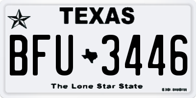 TX license plate BFU3446