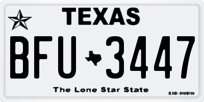 TX license plate BFU3447