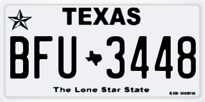 TX license plate BFU3448
