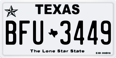TX license plate BFU3449