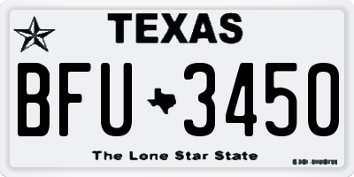 TX license plate BFU3450