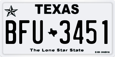 TX license plate BFU3451