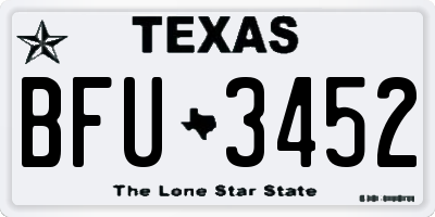 TX license plate BFU3452