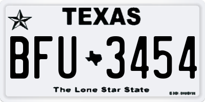 TX license plate BFU3454
