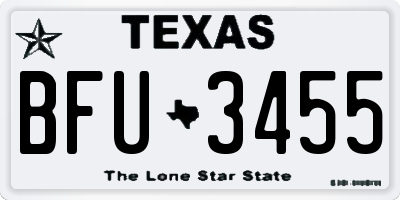 TX license plate BFU3455
