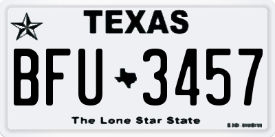 TX license plate BFU3457