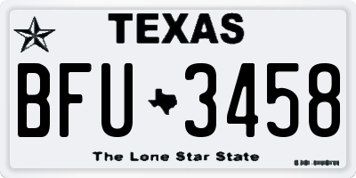 TX license plate BFU3458