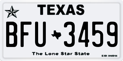 TX license plate BFU3459