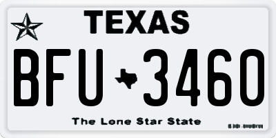 TX license plate BFU3460