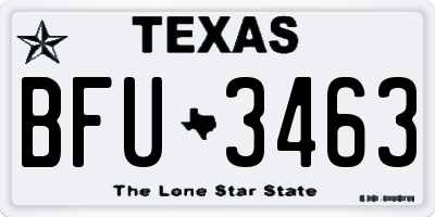 TX license plate BFU3463