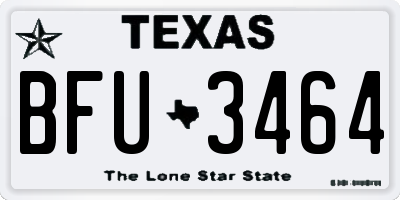 TX license plate BFU3464