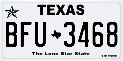 TX license plate BFU3468