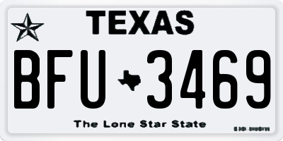 TX license plate BFU3469