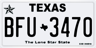 TX license plate BFU3470
