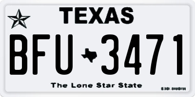 TX license plate BFU3471