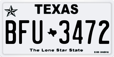 TX license plate BFU3472