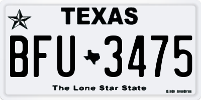 TX license plate BFU3475