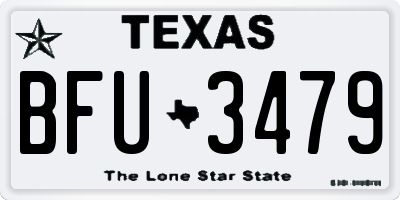 TX license plate BFU3479