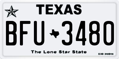TX license plate BFU3480