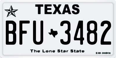 TX license plate BFU3482