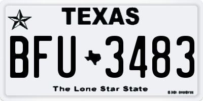 TX license plate BFU3483
