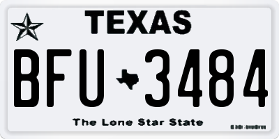 TX license plate BFU3484