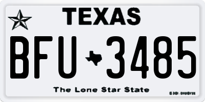 TX license plate BFU3485