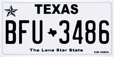 TX license plate BFU3486