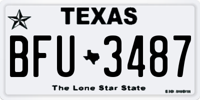 TX license plate BFU3487