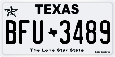 TX license plate BFU3489
