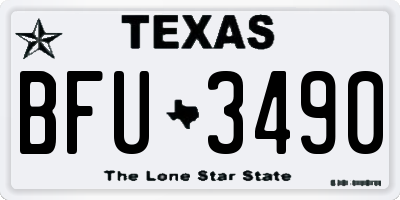 TX license plate BFU3490