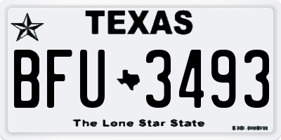 TX license plate BFU3493