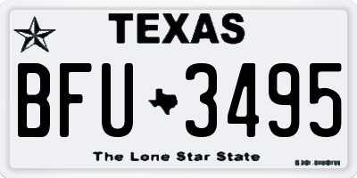 TX license plate BFU3495