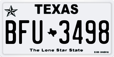 TX license plate BFU3498