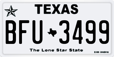 TX license plate BFU3499