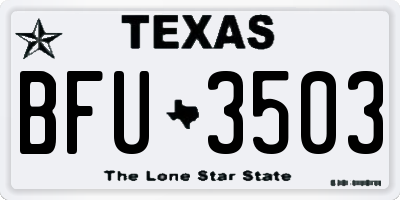 TX license plate BFU3503