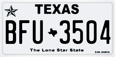 TX license plate BFU3504