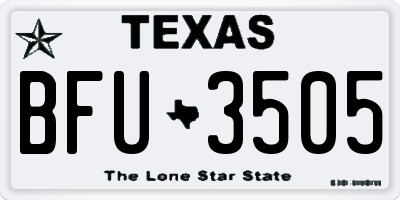 TX license plate BFU3505