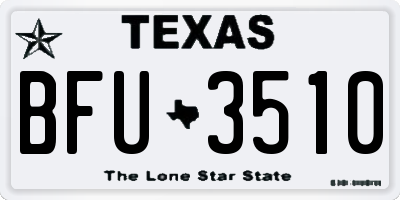 TX license plate BFU3510