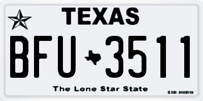 TX license plate BFU3511